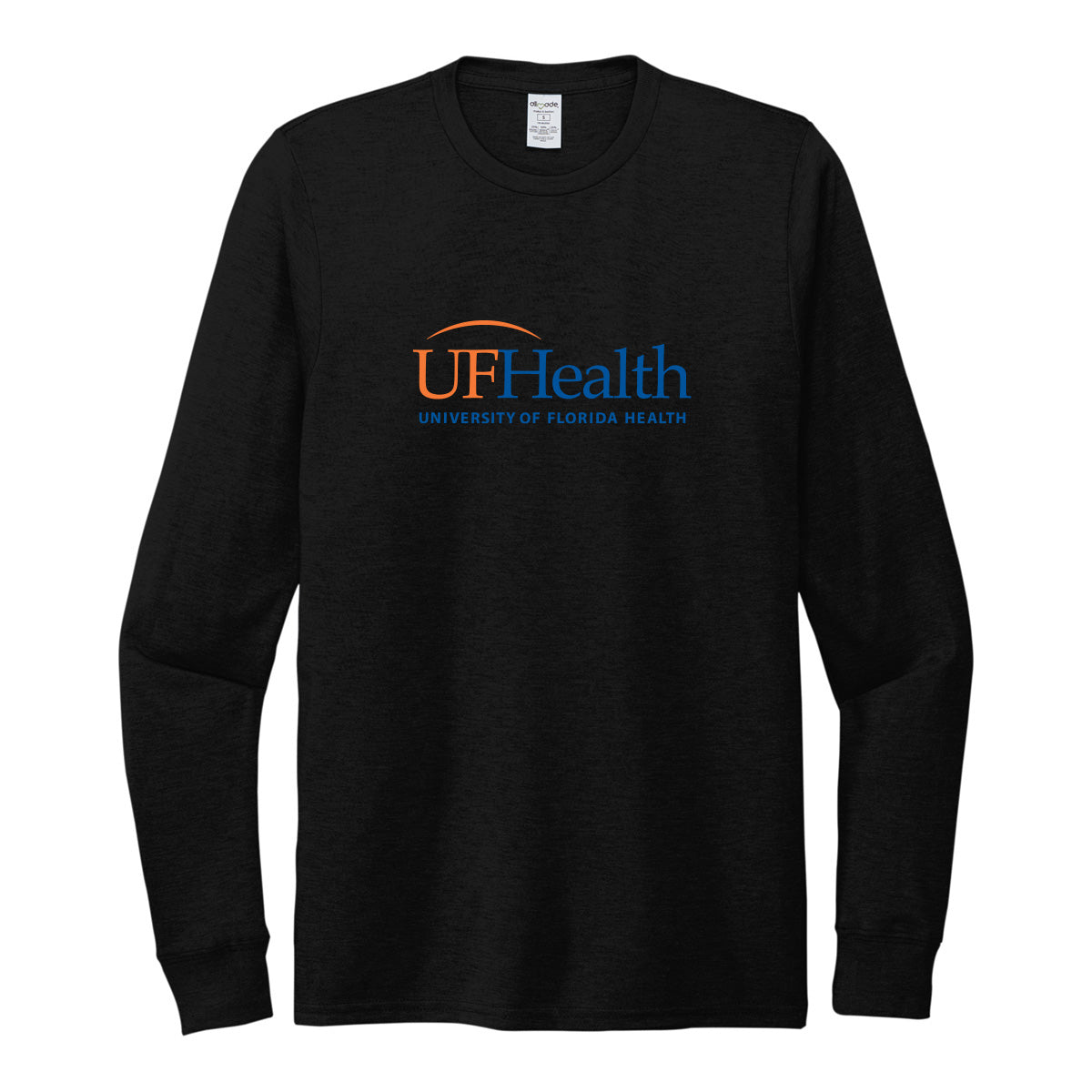 Full Front Blue Orange Logo Allmade® Unisex Tri-Blend Long Sleeve Tee