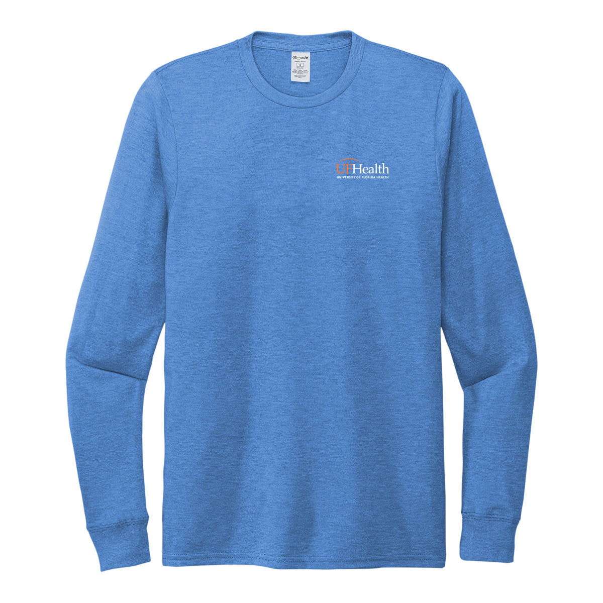 Left Chest White Logo Allmade® Unisex Tri-Blend Long Sleeve Tee