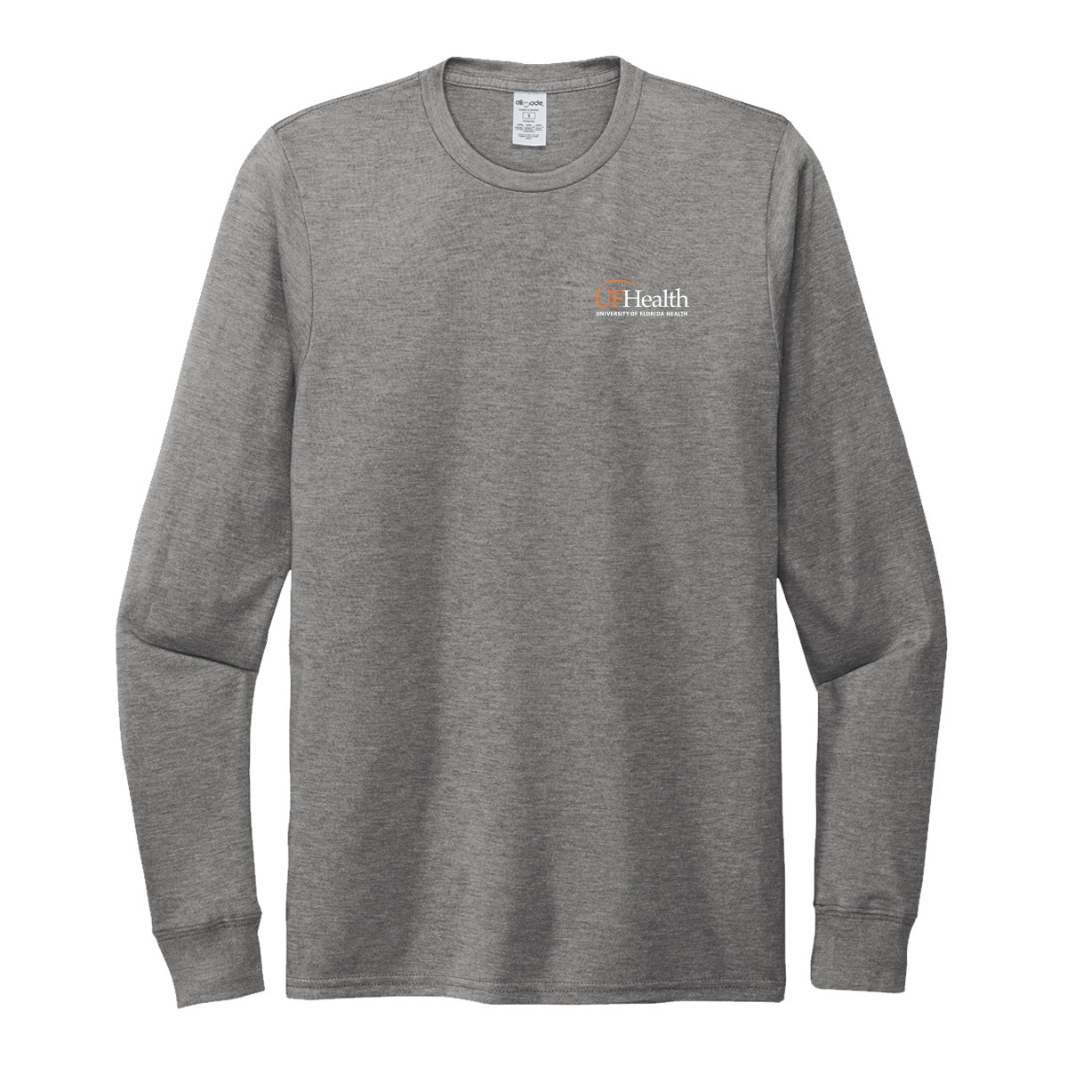 Left Chest White Logo Allmade® Unisex Tri-Blend Long Sleeve Tee