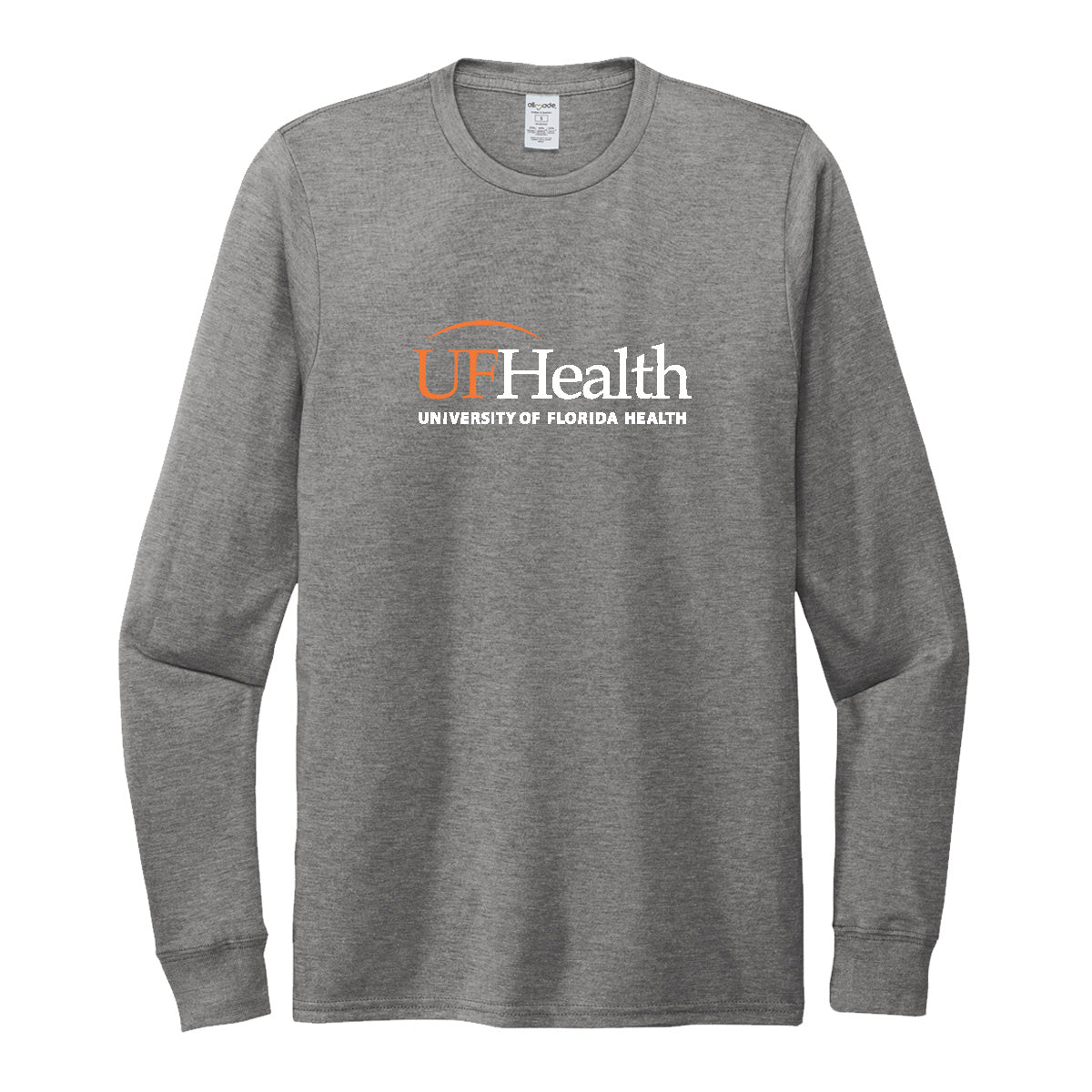 Full Front White Logo Allmade® Unisex Tri-Blend Long Sleeve Tee