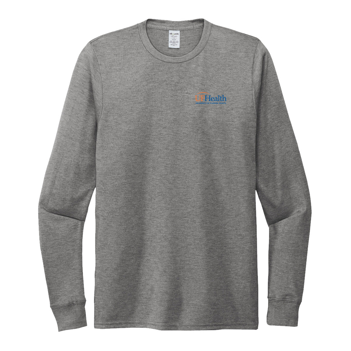 Left Chest Blue Orange Logo Allmade® Unisex Tri-Blend Long Sleeve Tee