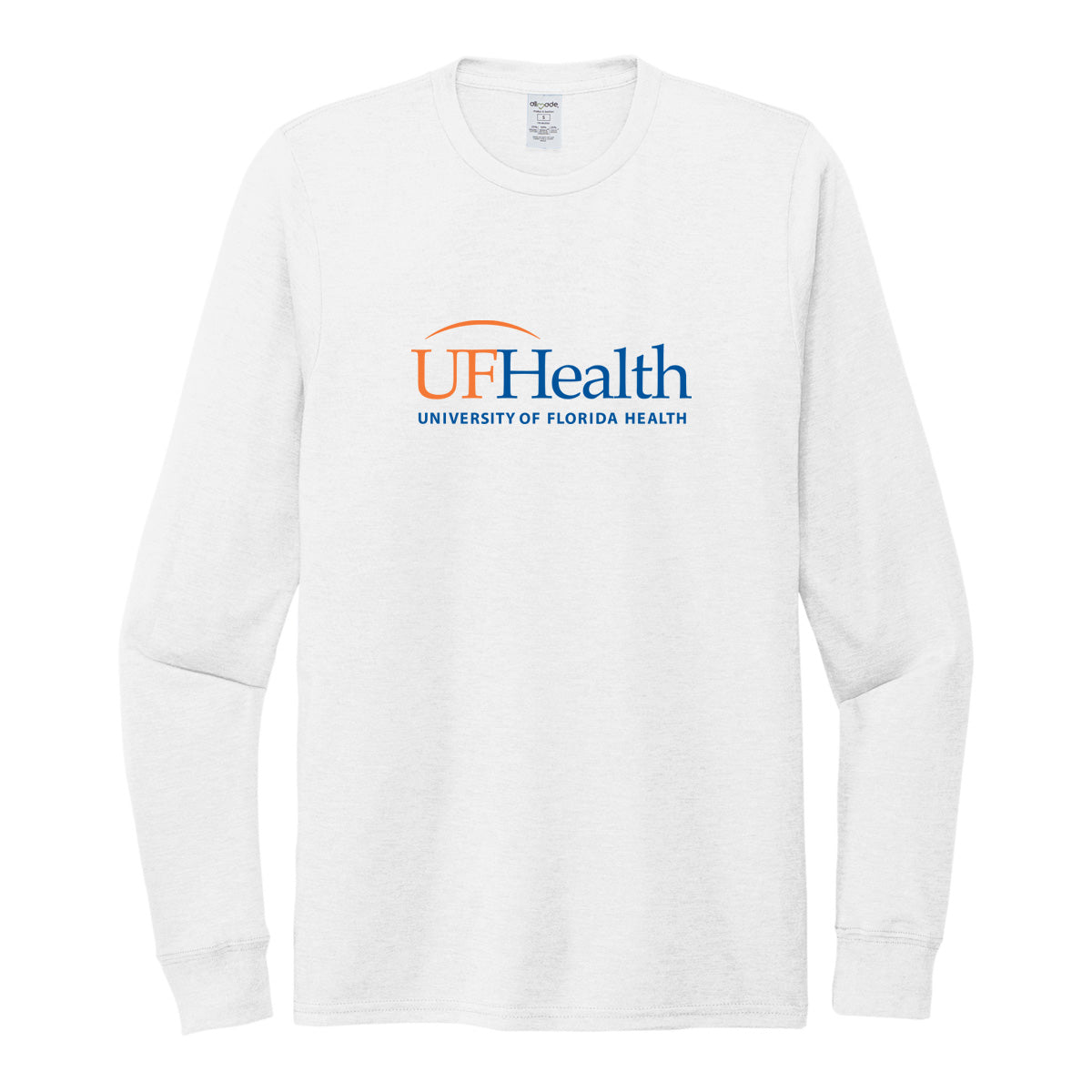 Full Front Blue Orange Logo Allmade® Unisex Tri-Blend Long Sleeve Tee