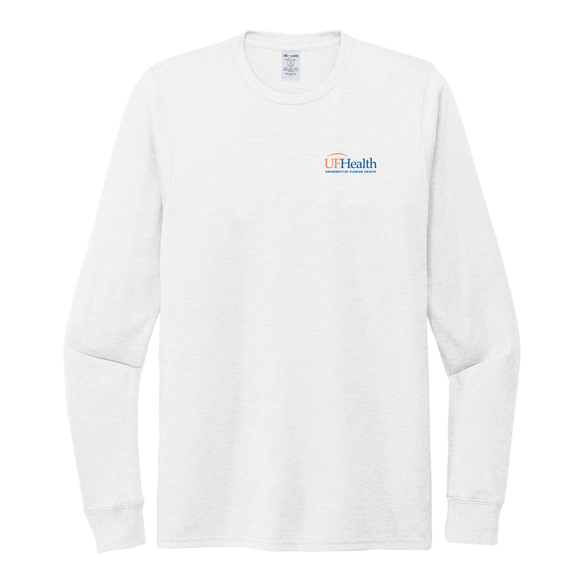 Left Chest Blue Orange Logo Allmade® Unisex Tri-Blend Long Sleeve Tee