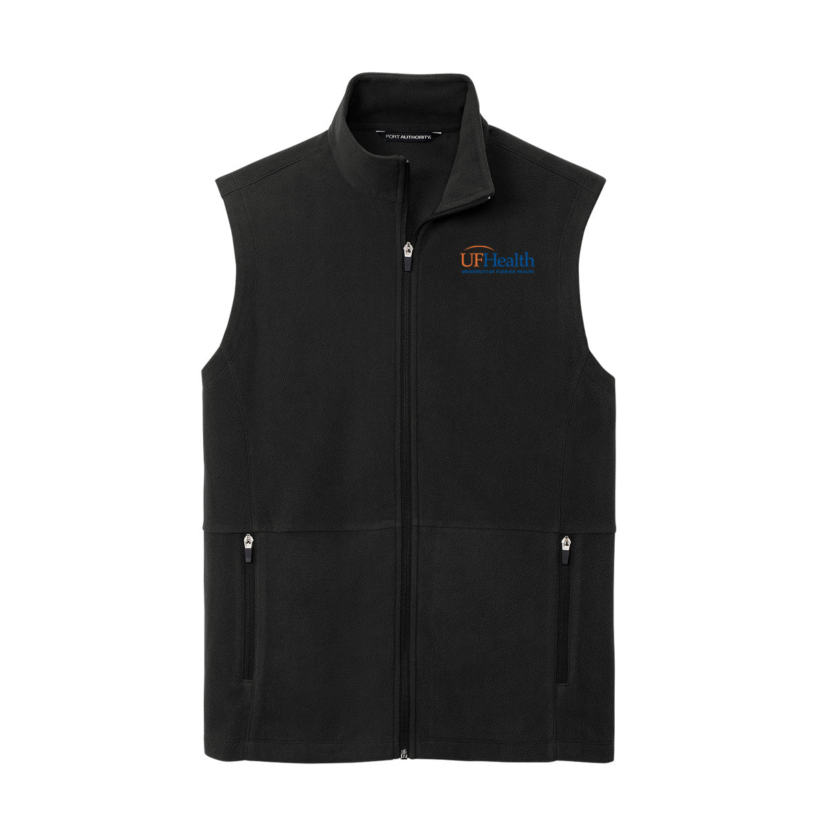 Navy Orange Logo Port Authority® Accord Microfleece Vest