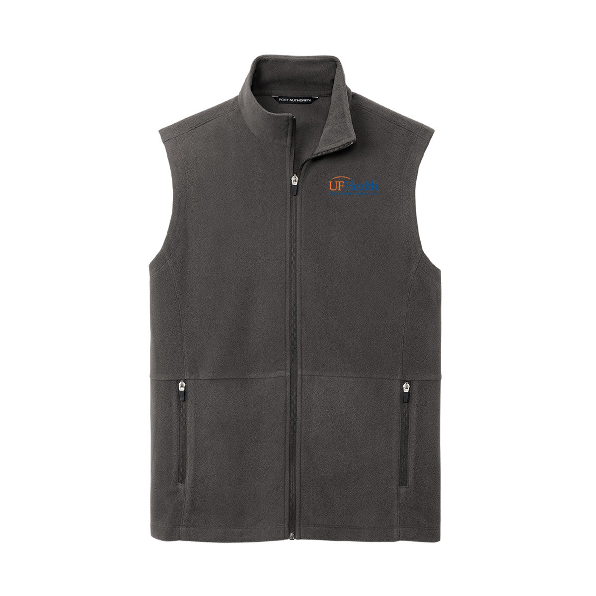 Navy Orange Logo Port Authority® Accord Microfleece Vest