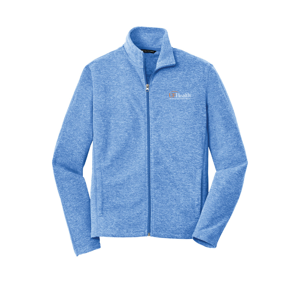 White and Orange logo - Port Authority® Heather Microfleece Full-Zip Jacket