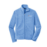 White and Orange logo - Port Authority® Heather Microfleece Full-Zip Jacket