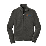 Blue & Orange Logo Port Authority® Heather Microfleece Full-Zip Jacket