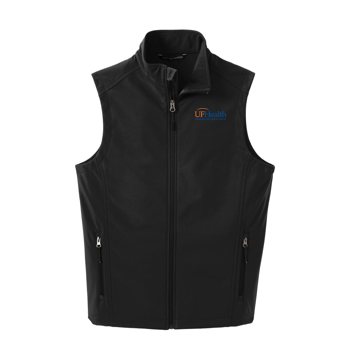 Navy Orange Logo Port Authority® Core Soft Shell Vest
