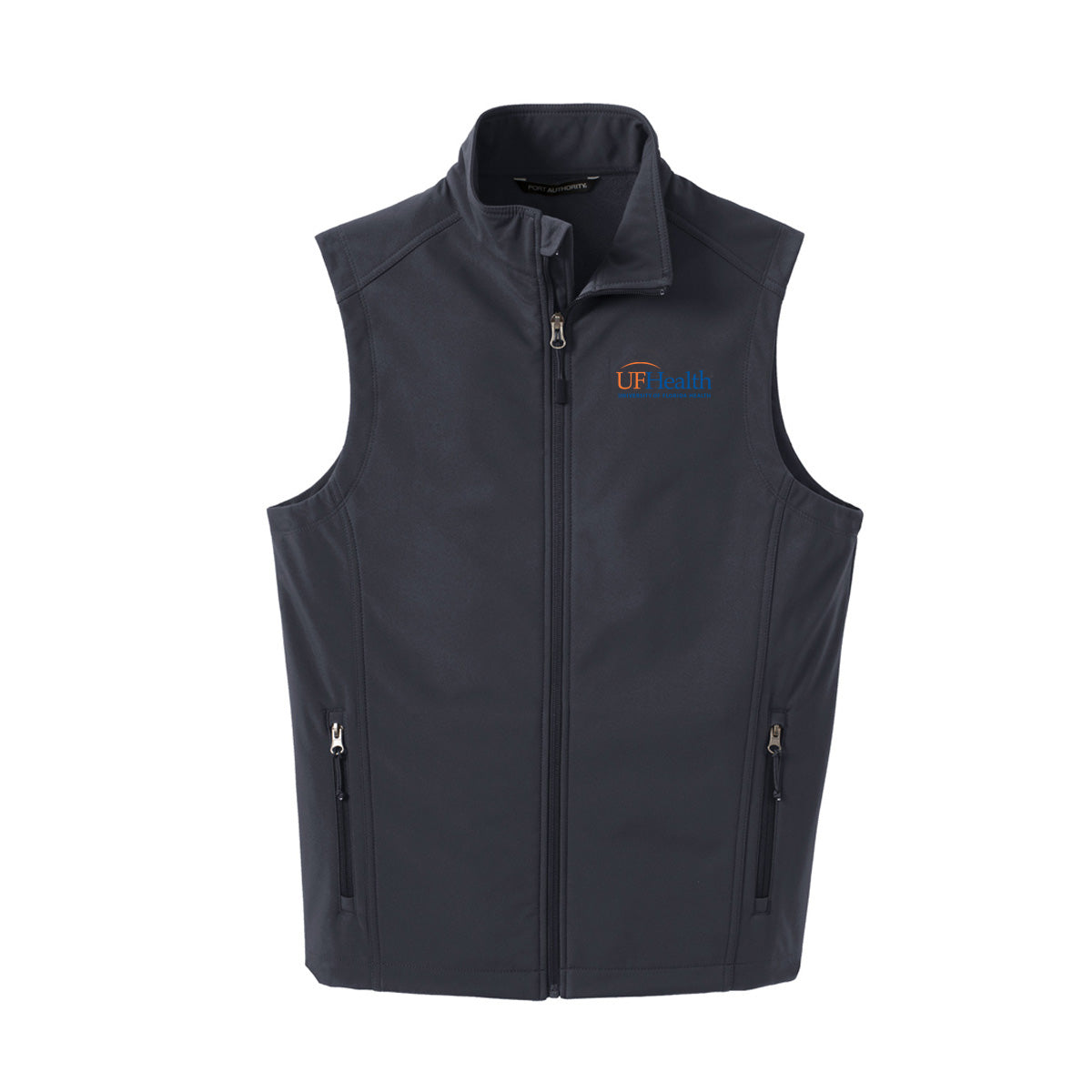 Navy Orange Logo Port Authority® Core Soft Shell Vest