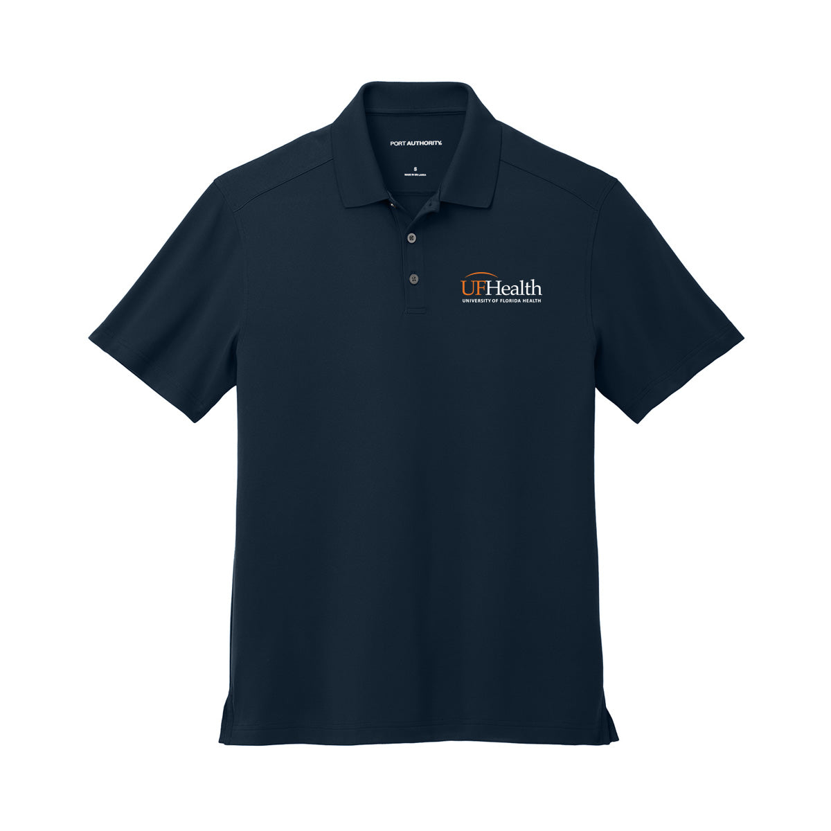Orange White logo - Port Authority® City Stretch Flat Knit Polo