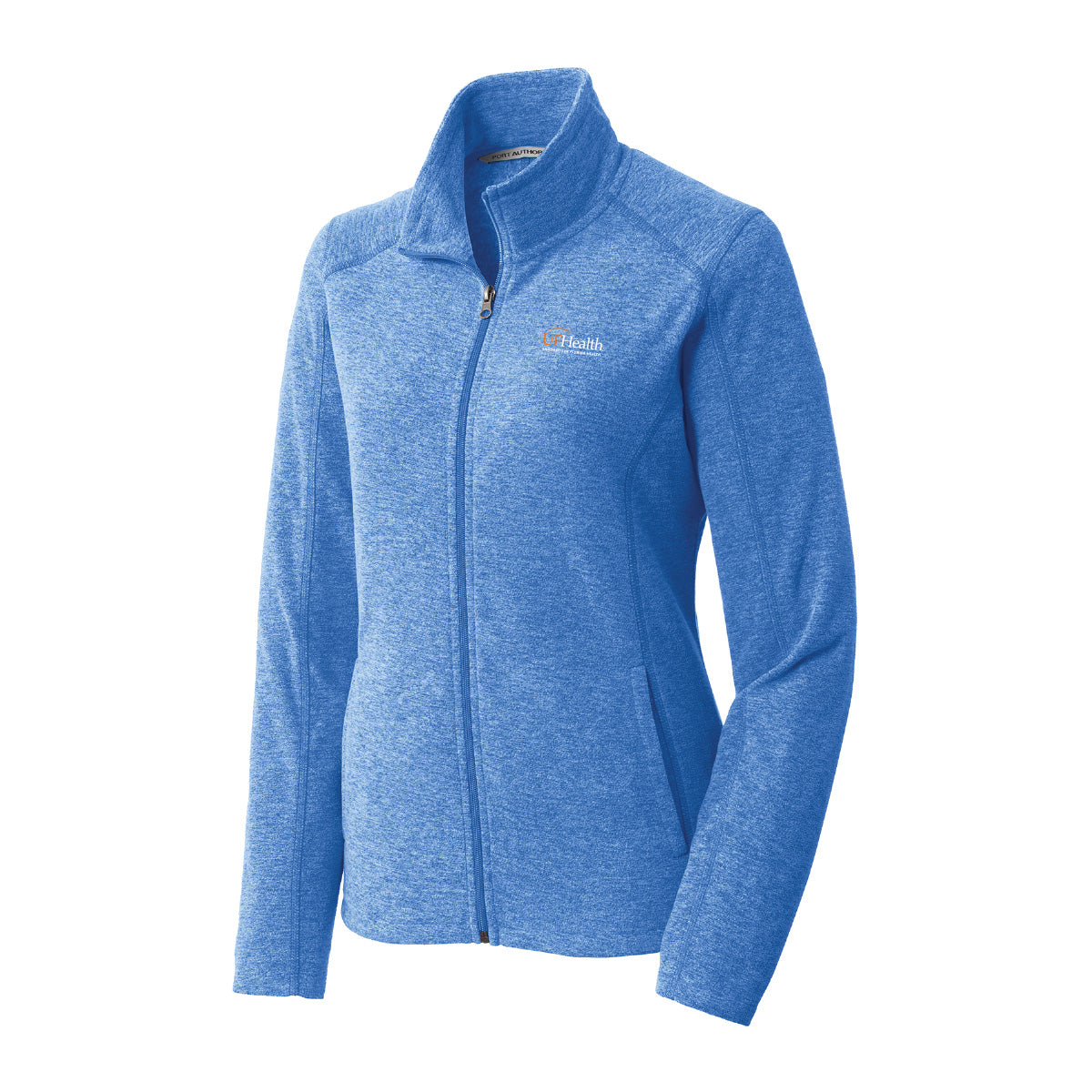 White and Orange logo - Port Authority® Women's Heather Microfleece Full-Zip Jacket