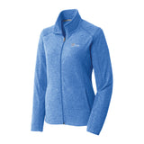 White and Orange logo - Port Authority® Women's Heather Microfleece Full-Zip Jacket