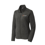 White Logo Port Authority® Women's Heather Microfleece Full-Zip Jacket
