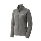 White Logo Port Authority® Women's Heather Microfleece Full-Zip Jacket