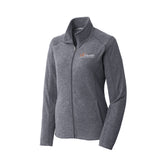 White Logo Port Authority® Women's Heather Microfleece Full-Zip Jacket