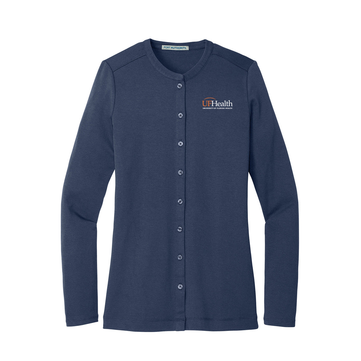 White Logo Port Authority® Women's Concept Stretch Button-Front Cardigan