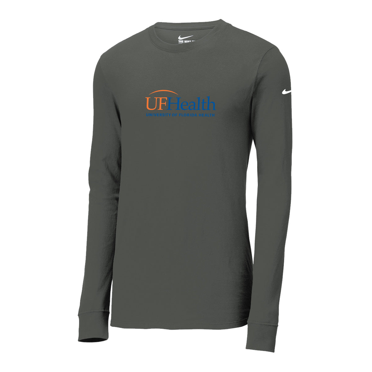 Blue Orange Front Logo - Nike Dri-FIT Cotton/Poly Long Sleeve Tee