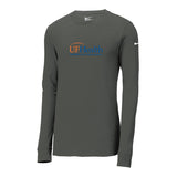 Blue Orange Front Logo - Nike Dri-FIT Cotton/Poly Long Sleeve Tee