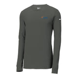 Blue Orange Left Chest Logo - Nike Dri-FIT Cotton/Poly Long Sleeve Tee