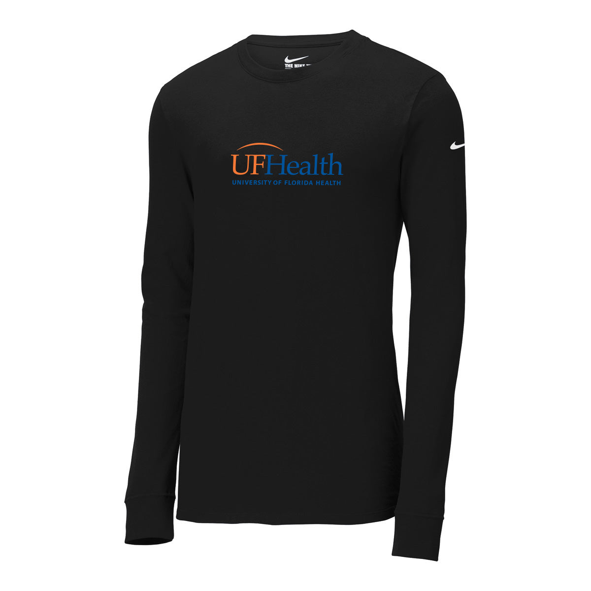 Blue Orange Front Logo - Nike Dri-FIT Cotton/Poly Long Sleeve Tee
