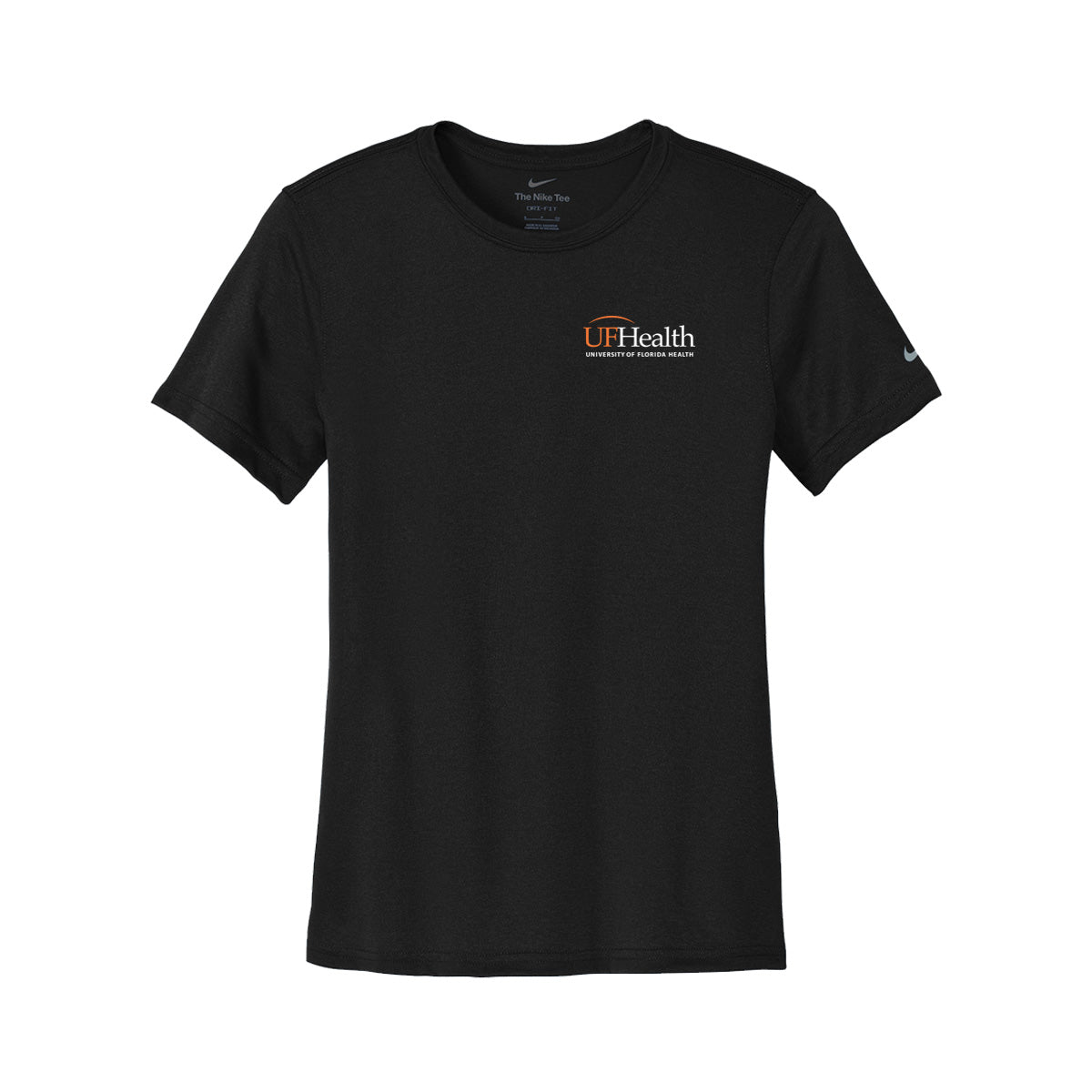 Orange White Left Chest Logo - Nike Women's Swoosh Sleeve rLegend Tee