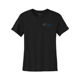 Blue Orange Left Chest Logo - Nike Women's Swoosh Sleeve rLegend Tee