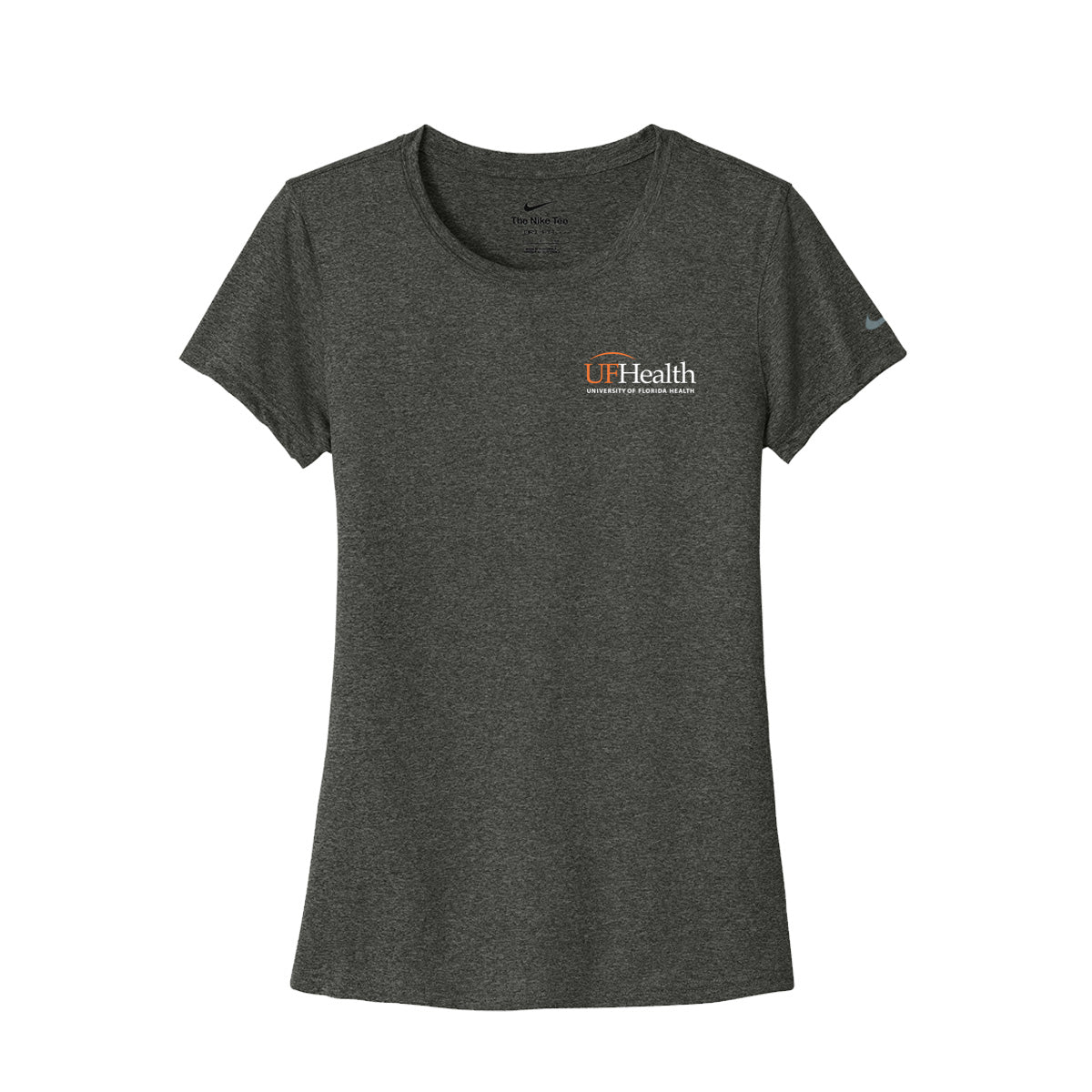 Orange White Left Chest Logo - Nike Women's Swoosh Sleeve rLegend Tee