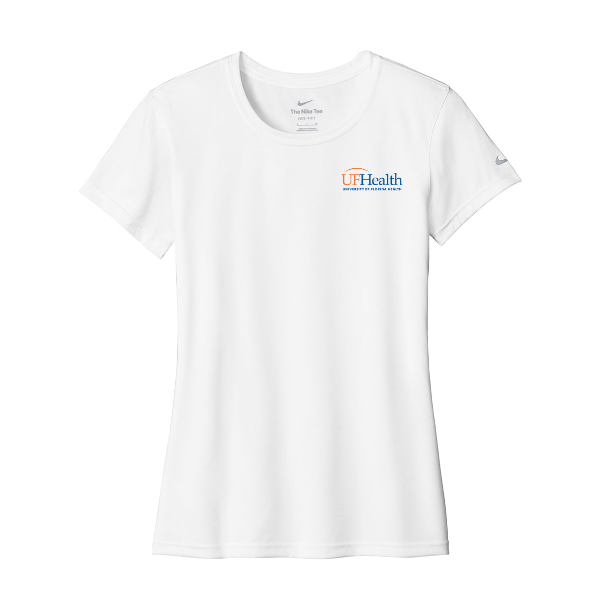 Blue Orange Left Chest Logo - Nike Women's Swoosh Sleeve rLegend Tee