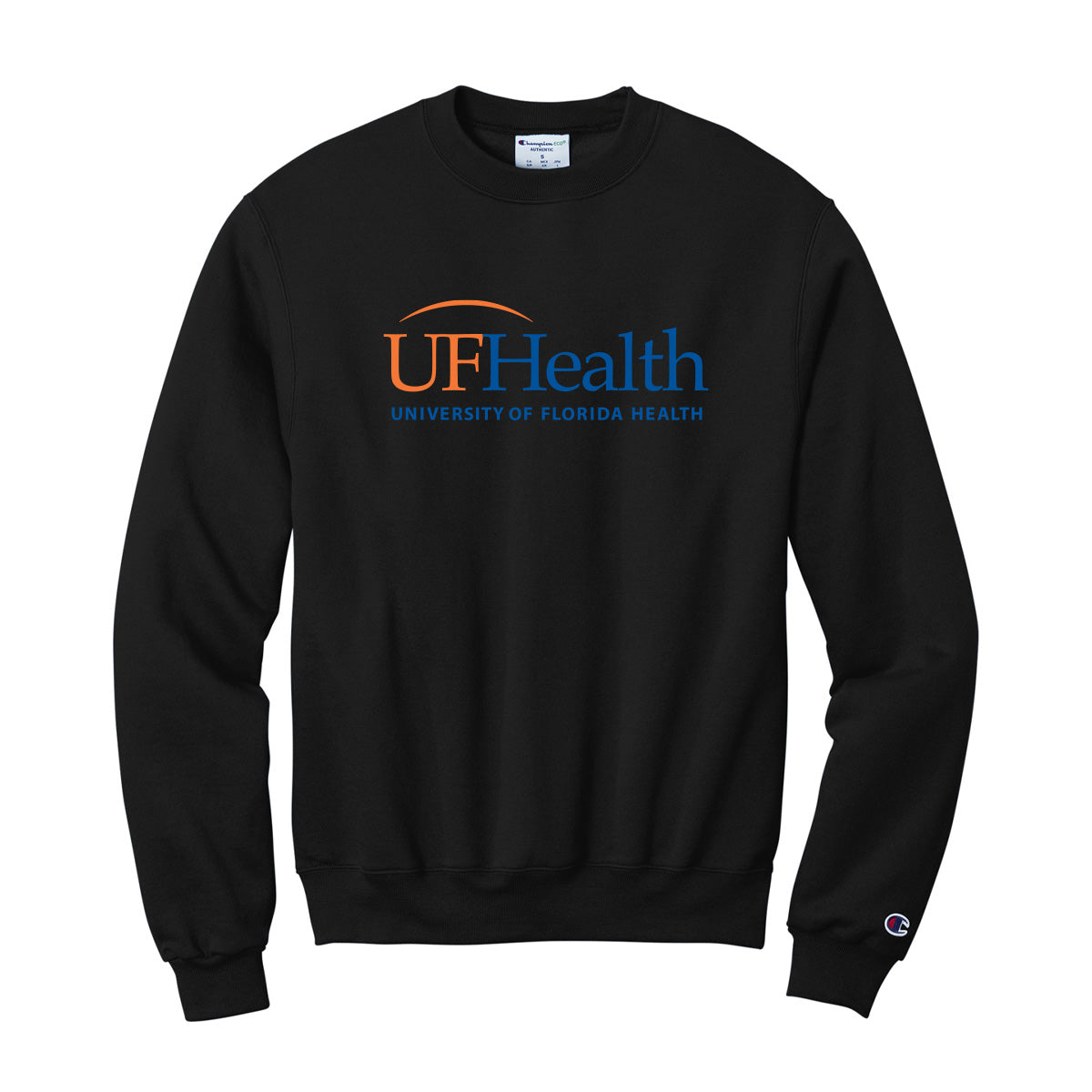 Blue and Orange Front logo - Champion® Powerblend® Crewneck Sweatshirt