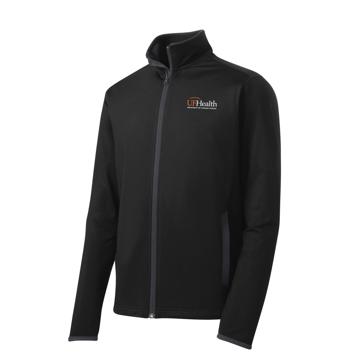 White and orange logo - Sport-Tek® Sport-Wick® Stretch Contrast Full-Zip Jacket