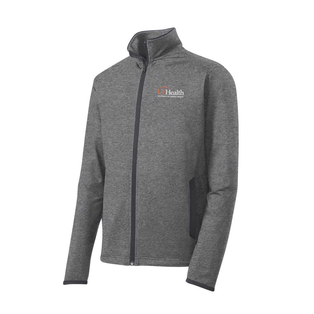 White and orange logo - Sport-Tek® Sport-Wick® Stretch Contrast Full-Zip Jacket