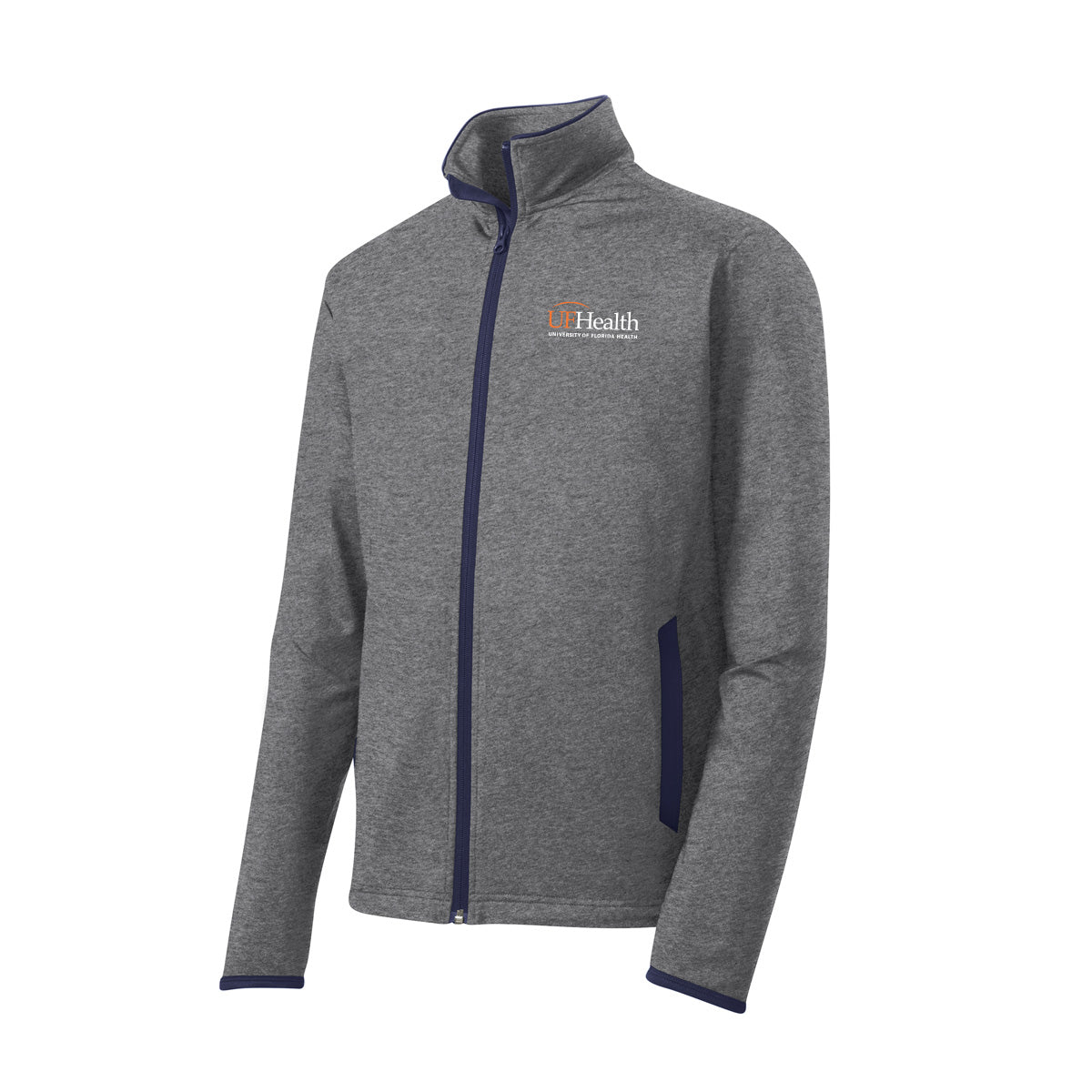 White and orange logo - Sport-Tek® Sport-Wick® Stretch Contrast Full-Zip Jacket