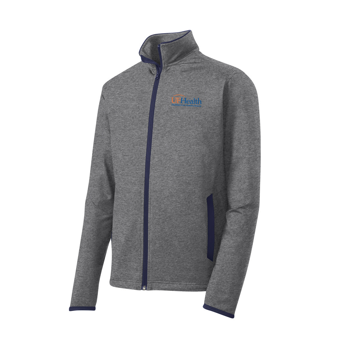 Blue and orange logo - Sport-Tek® Sport-Wick® Stretch Contrast Full-Zip Jacket