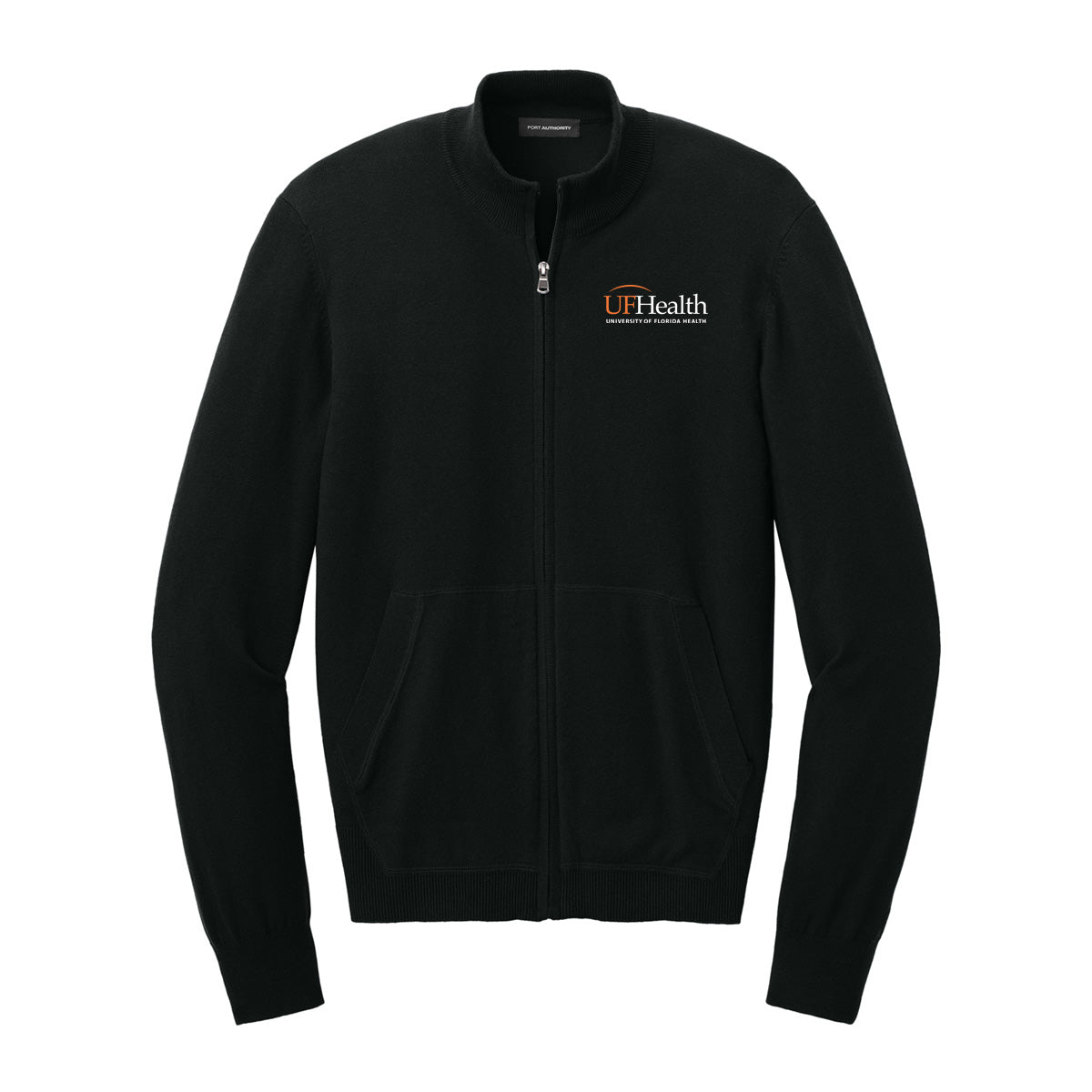 White and Orange Logo - Port Authority® Easy Care Full-Zip Sweater