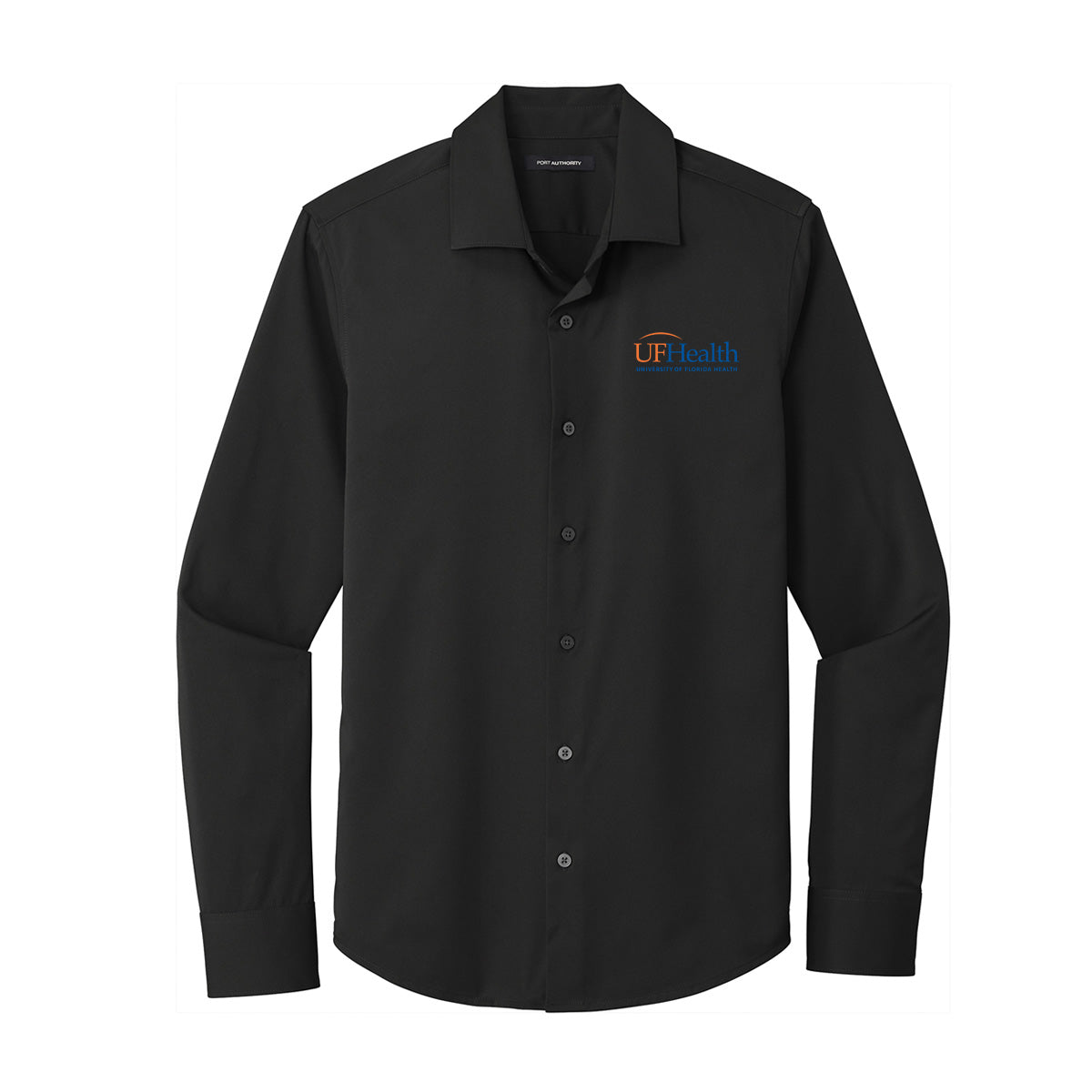 Blue and Orange Front logo - Port Authority ® City Stretch Shirt