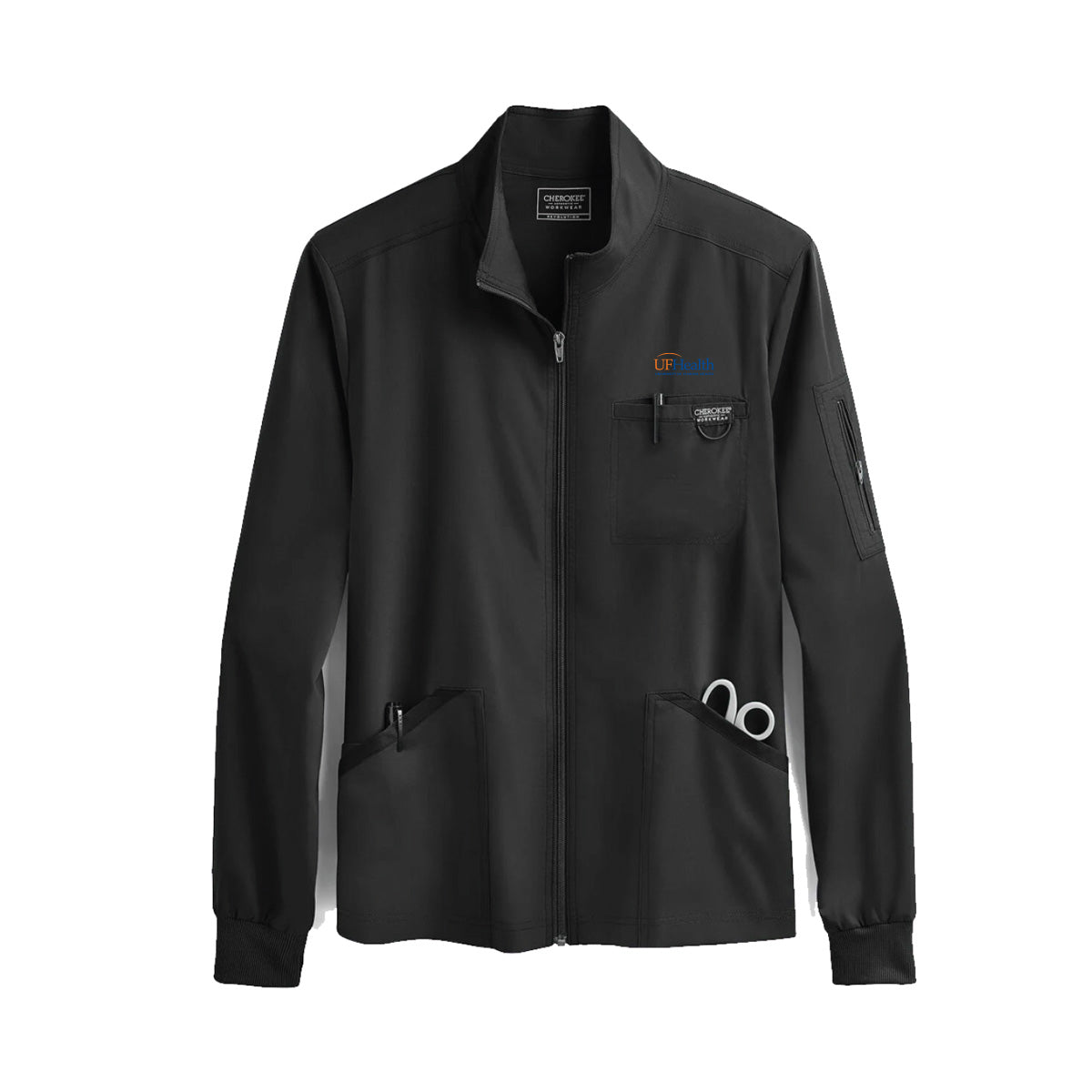 Blue Orange Logo - Men's Zip Up Solid Scrub Jacket