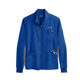 White Orange Logo - Men's Zip Up Solid Scrub Jacket