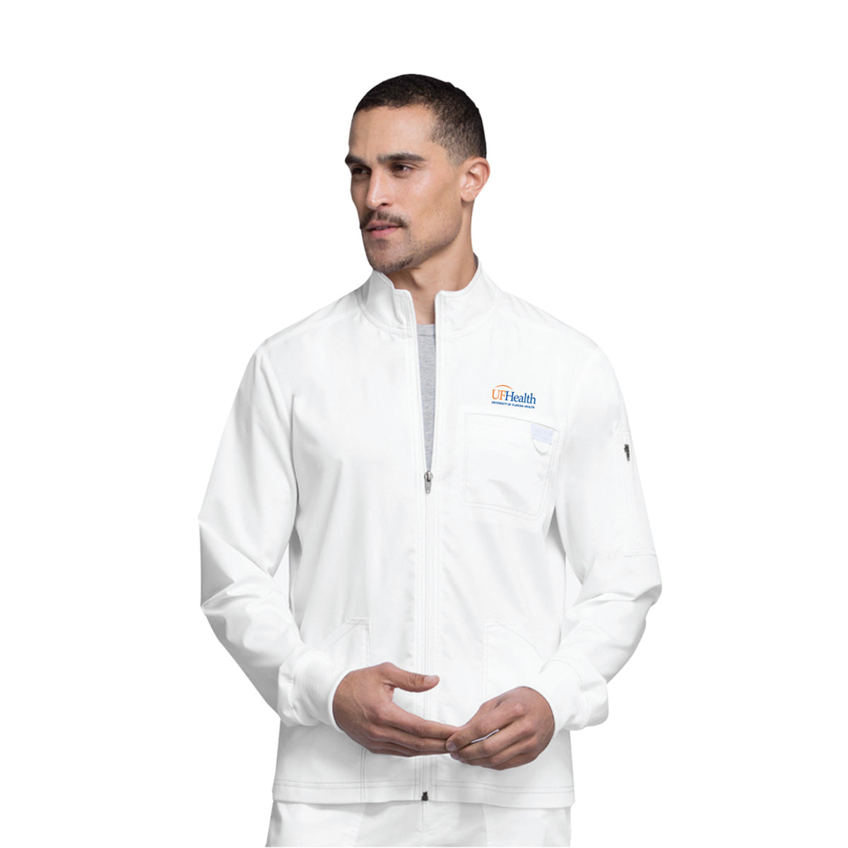 Blue Orange Logo - Men's Zip Up Solid Scrub Jacket