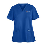 Orange White Logo - Cherokee Workwear Revolution Women's 3-Pocket STRETCH V-Neck Scrub Top